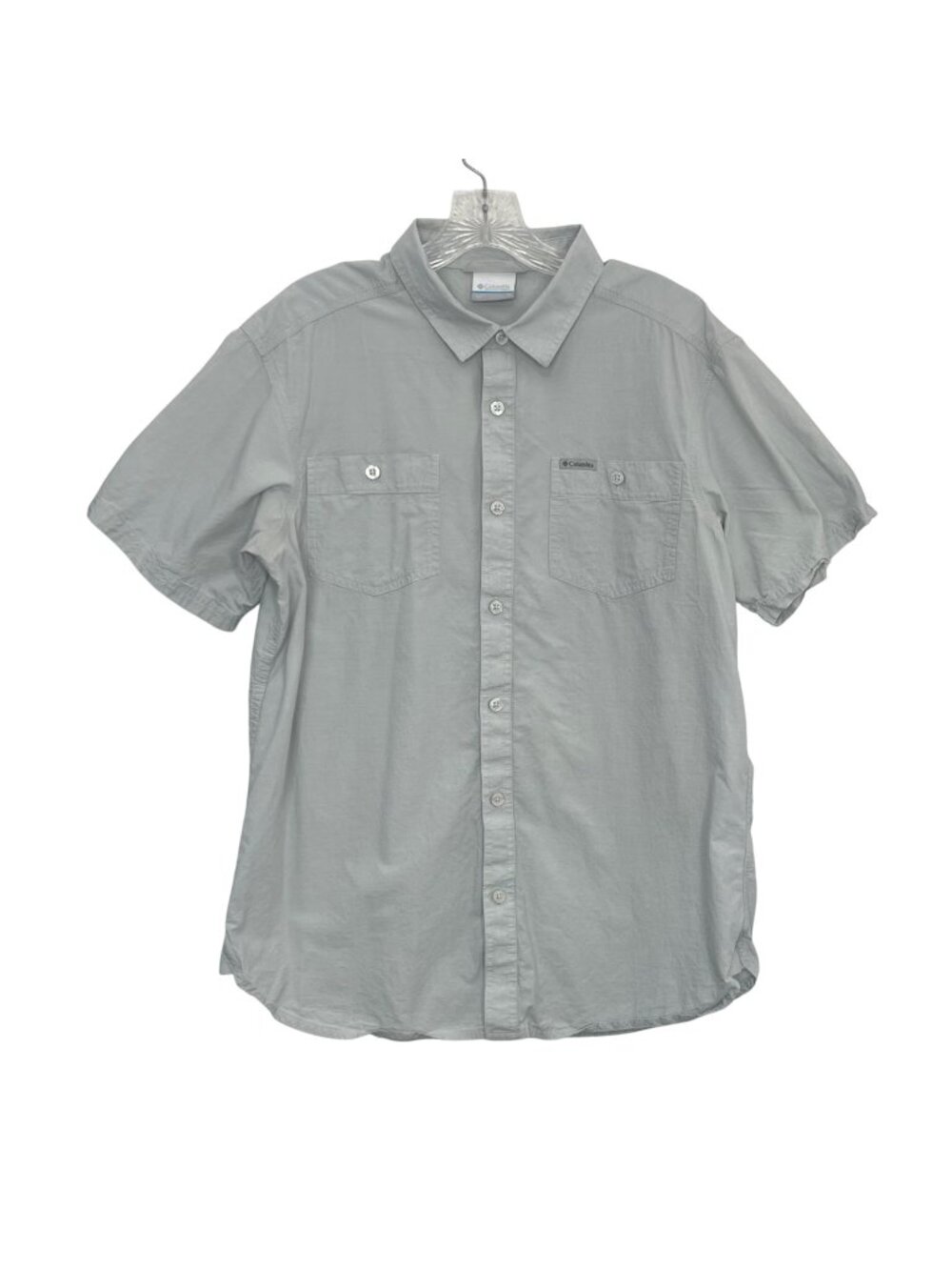 Columbia Short Sleeve Button Up Shirt Mens Medium Light Blue